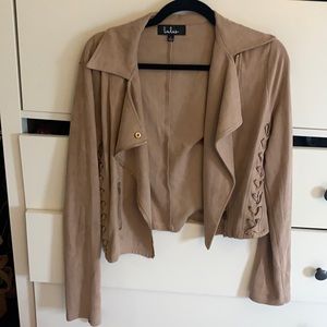 Lulus tan suede moto jacket